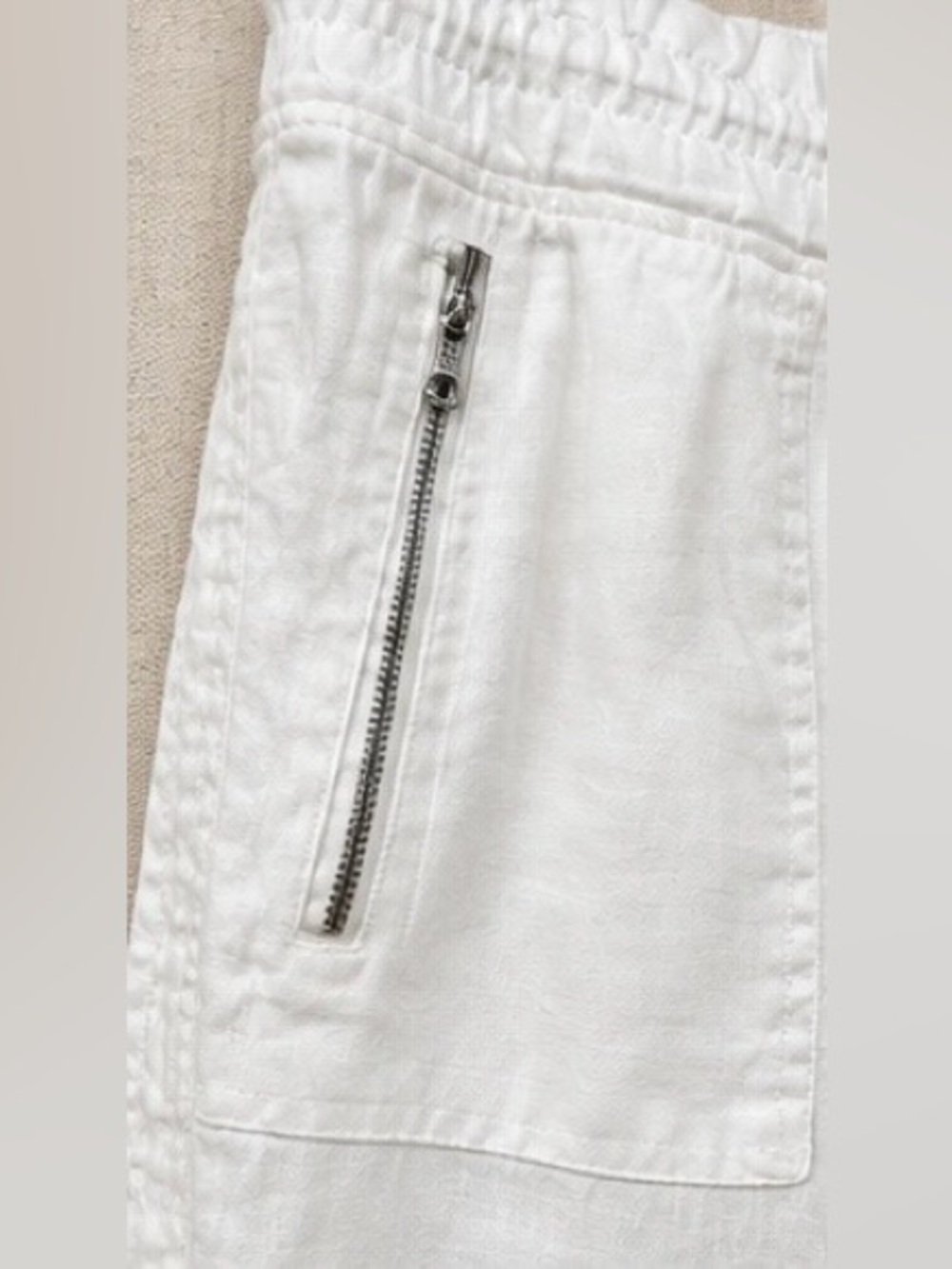 Athleta Cabo Linen Jogger White 100% Linen Pants Size 16 - Picture 5 of 8